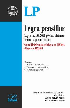 Legea pensiilor act. 20 iulie 2016