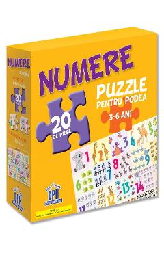 Numere: puzzle pentru podea 3-6 ani - 20 piese - DIDACTICA PUBLISHING HOUSE