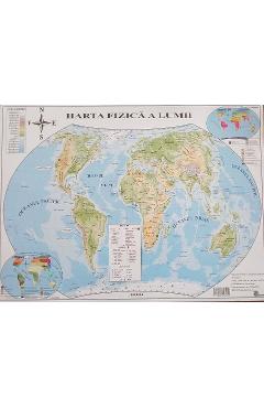 Harta politica a lumii + Harta fizica a lumii calatorii