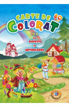 Carte de colorat Jumbo 4 cu povesti si abtibilduri - EUROBOOKIDS