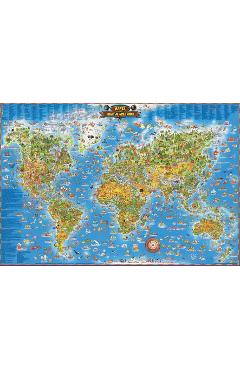 Harta lumii pentru copii calatorii