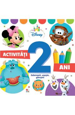 Disney. Activitati 2 ani. Coloreaza, uneste, gaseste