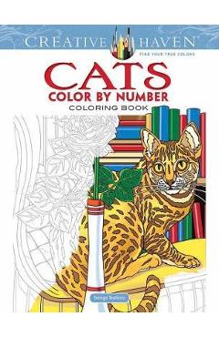 Creative Haven Cats Color by Number Coloring Book