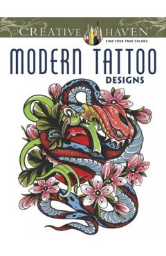 Creative Haven Modern Tattoo Designs Coloring Book