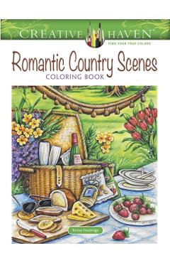 Creative Haven Romantic Country Scenes Coloring Book - Teresa Goodridge