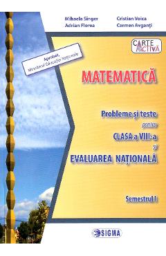Evaluare nationala. Matematica - Clasa 8 Sem.1 - Probleme si teste - Mihaela Singer