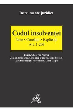 Codul insolventei Art.1-203. Note. Corelatii. Explicatii - Gheorghe Piperea