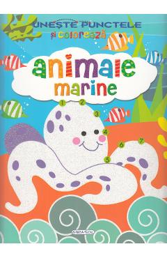 Uneste punctele si coloreaza: Animale marine Animale