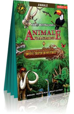 Harti pentru copii – Animale pe mapamond + Imperiul creaturilor istorice Animale. imagine 2022