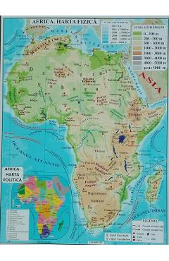 Africa + Australia - Harta Fizica A3 - CARTA ATLAS