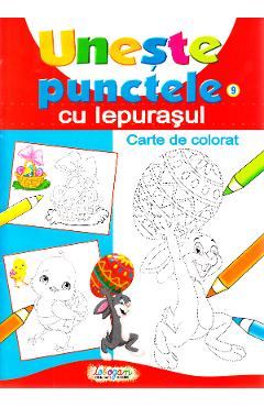 Uneste punctele cu Iepurasul - Carte de colorat - ERC PRESS