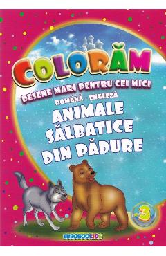 Coloram desene mari pentru cei mici: Animale salbatice din padure Animale