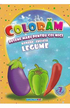 Coloram desene mari pentru cei mici: Legume