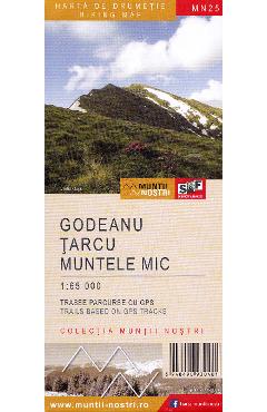Muntilor Godeanu-Tarcu-Muntele Mic. Harta de drumetie. Muntii nostri