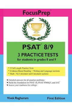 PSAT 8/9 3 Practice Tests: for students in grades 8 and 9 - Vivek Raghuram