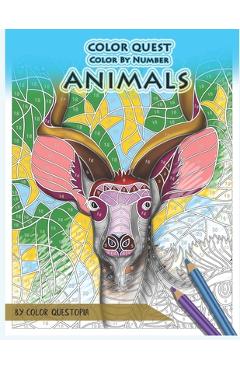 Color Quest Color by Number Animals: Jumbo Adult Coloring Book for Stress Relief - Color Questopia