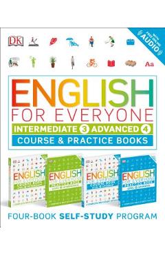 English for Everyone: Intermediate and Advanced Box Set: Course and Practice Books Four-Book Self-Study Program - Dk