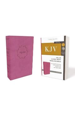 Kjv, Value Thinline Bible, Large Print, Leathersoft, Pink, Red Letter Edition, Comfort Print - Thomas Nelson