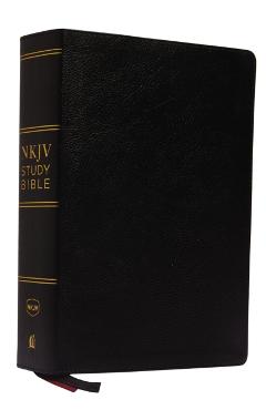 NKJV Study Bible, Premium Bonded Leather, Black, Red Letter Edition, Comfort Print: The Complete Resource for Studying God's Word - Thomas Nelson