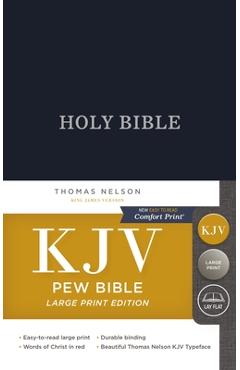 KJV, Pew Bible, Large Print, Hardcover, Blue, Red Letter Edition - Thomas Nelson