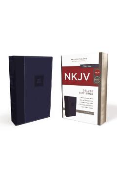 NKJV, Deluxe Gift Bible, Imitation Leather, Blue, Red Letter Edition - Thomas Nelson