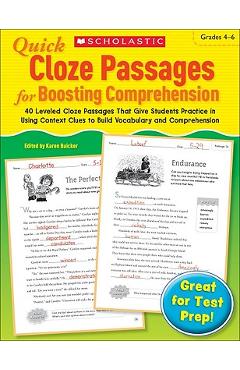 Quick Cloze Passages for Boosting Comprehension, Grades 4-6 - Scholastic