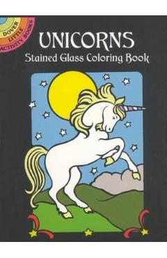 Unicorns Stained Glass Coloring Book - Marty Noble