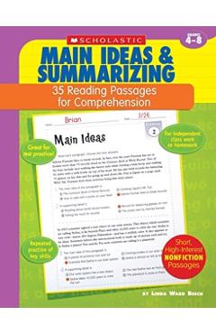 35 Reading Passages for Comprehension: Main Ideas & Summarizing: 35 Reading Passages for Comprehension - Linda Ward Beech