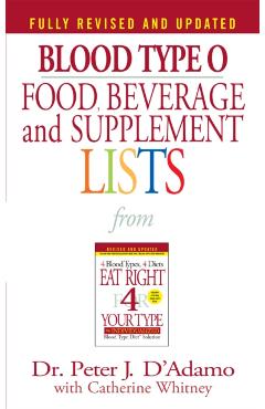Blood Type O Food, Beverage and Supplement Lists - Peter J. D'adamo