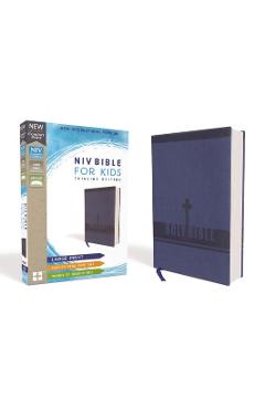 Niv, Bible for Kids, Large Print, Leathersoft, Blue, Red Letter Edition, Comfort Print: Thinline Edition - Zondervan