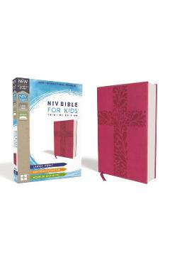 Niv, Bible for Kids, Large Print, Leathersoft, Pink, Red Letter Edition, Comfort Print: Thinline Edition - Zondervan
