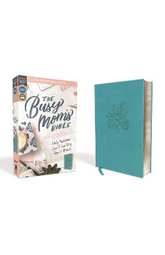 Niv, Busy Mom\'s Bible, Leathersoft, Teal, Red Letter Edition, Comfort Print: Daily Inspiration Even If You Only Have One Minute - Zondervan