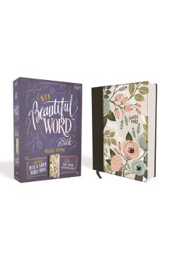Niv, Beautiful Word Bible, Updated Edition, Peel/Stick Bible Tabs, Cloth Over Board, Multi-Color Floral, Red Letter, Comfort Print: 600+ Full-Color Il - Zondervan