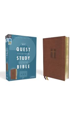 Niv, Quest Study Bible, Leathersoft, Brown, Comfort Print: The Only Q and A Study Bible - Christianity Today Intl