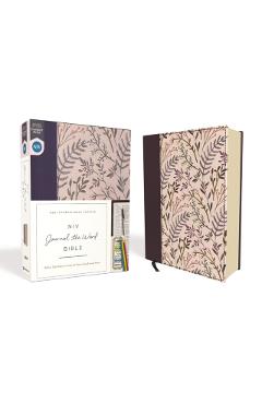 NIV, Journal the Word Bible, Cloth Over Board, Pink Floral, Red Letter Edition, Comfort Print: Reflect, Take Notes, or Create Art Next to Your Favorit - Zondervan