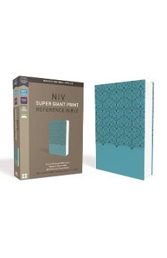 NIV, Super Giant Print Reference Bible, Imitation Leather, Blue, Red Letter Edition - Zondervan