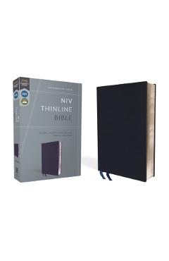 NIV, Thinline Bible, Bonded Leather, Navy, Red Letter Edition - Zondervan