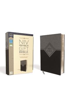 Niv, Premium Gift Bible, Leathersoft, Black/Gray, Red Letter Edition, Comfort Print - Zondervan