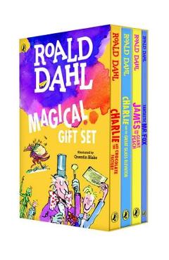 Roald Dahl Magical Gift Set (4 Books): Charlie and the Chocolate Factory, James and the Giant Peach, Fantastic Mr. Fox, Charlie and the Great Glass El - Roald Dahl