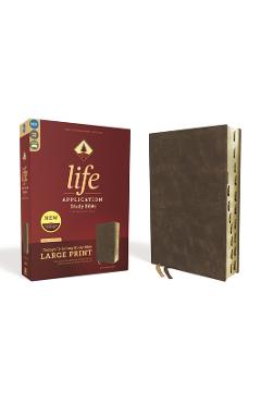 Niv, Life Application Study Bible, Third Edition, Large Print, Bonded Leather, Brown, Indexed, Red Letter Edition - Zondervan