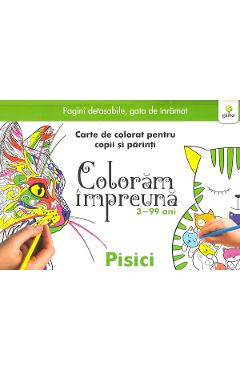 Coloram impreuna: Pisici. Carte de colorat pentru copii si parinti