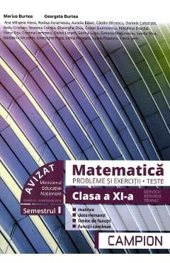 Matematica. Probleme si exercitii. Teste - Clasa 11 Sem.1 - Marius Burtea, Georgeta Burtea