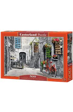 Puzzle 500. Charming Alley with Red Bicycle