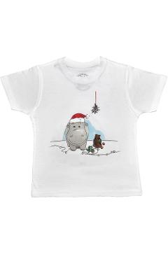 Tricou de Craciun Hipopotam. Hippo Xmas T-shirt - 4 ani
