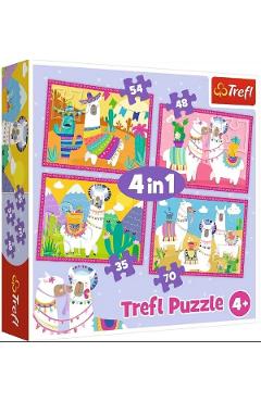 Puzzle 4 in 1. Lama in vacanta
