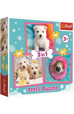 Puzzle 3 in 1. Catelusi la baita