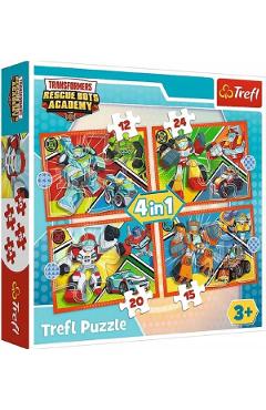 Puzzle 4in1. Academia robotilor Transformers