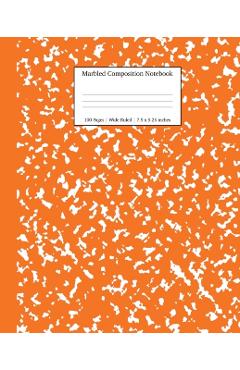Marbled Composition Notebook: Pumpkin Marble Wide Ruled Paper Subject Book - Young Dreamers Press