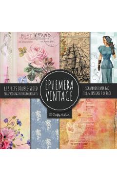 Ephemera Vintage Scrapbook Paper Pad 8x8 Scrapbooking Kit for Papercrafts, Cardmaking, DIY Crafts, Old Retro Theme, Decoupage Designs - Crafty As Ever