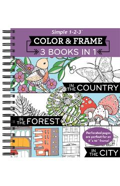 Color & Frame - 3 Books in 1 - Country, Forest, City (Adult Coloring Book) - New Seasons